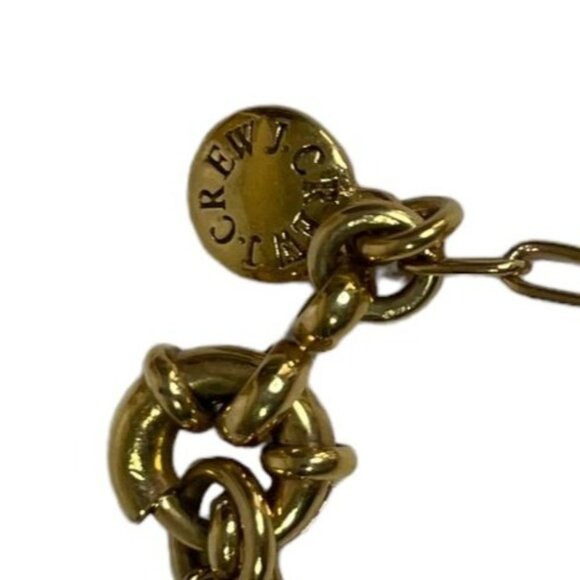 J.Crew Gold-Tone Chain Necklace Clear Beads Rhinestones Long Jewelry Accessory - Picture 3 of 4